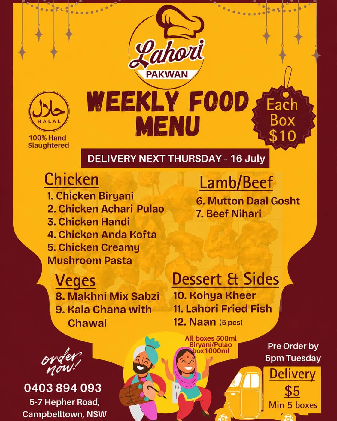 Lahori Pakwan Menu